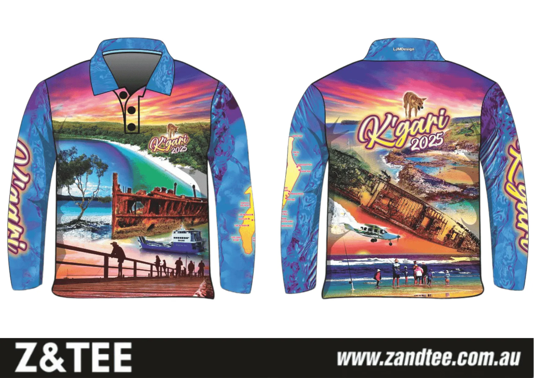 Fraser Island | K'gari (Fraser Island) Adventure Purple Fishing Shirt (2025) ★Pre-Order★