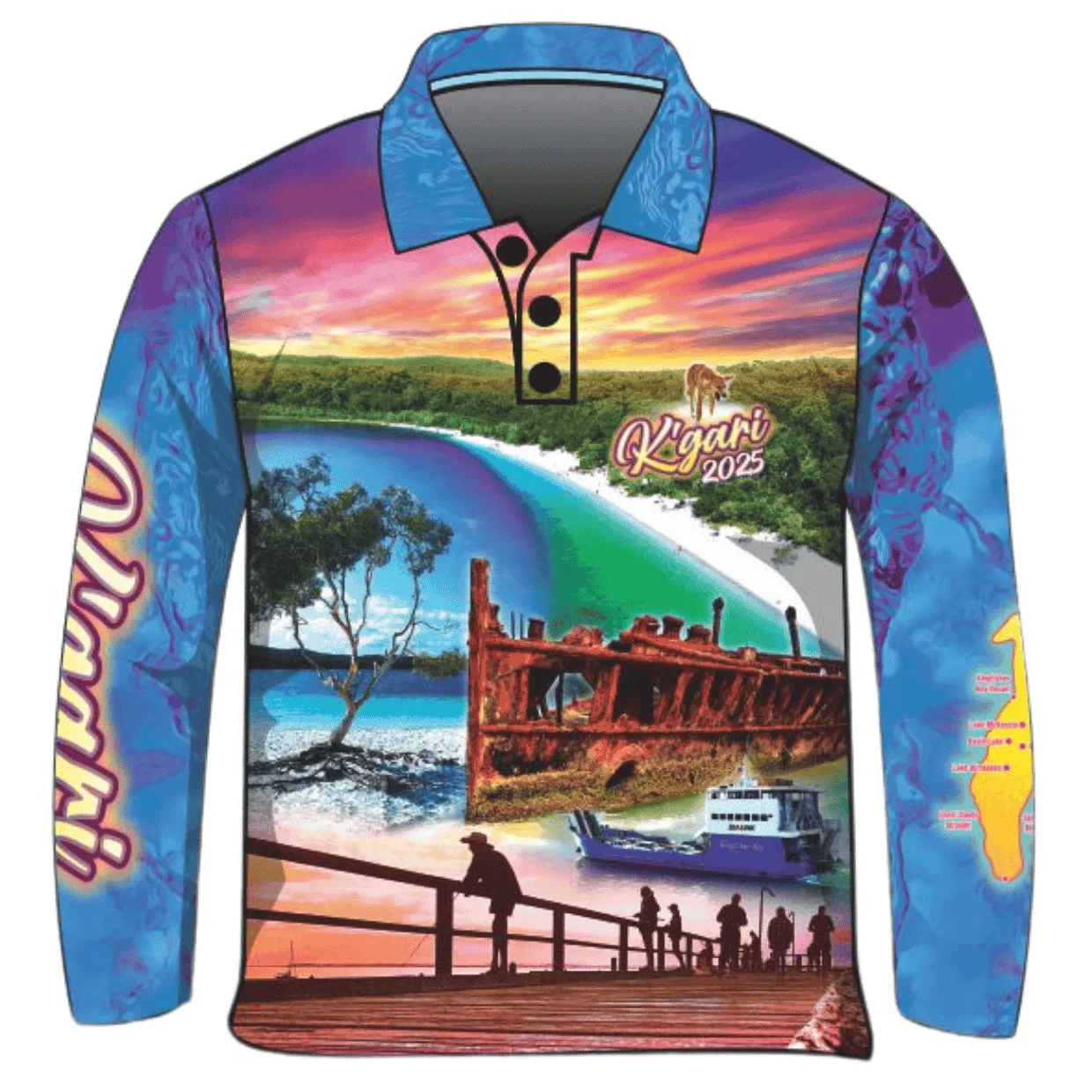 Fraser Island | K'gari (Fraser Island) Adventure Purple Fishing Shirt (2025) ★Pre-Order★