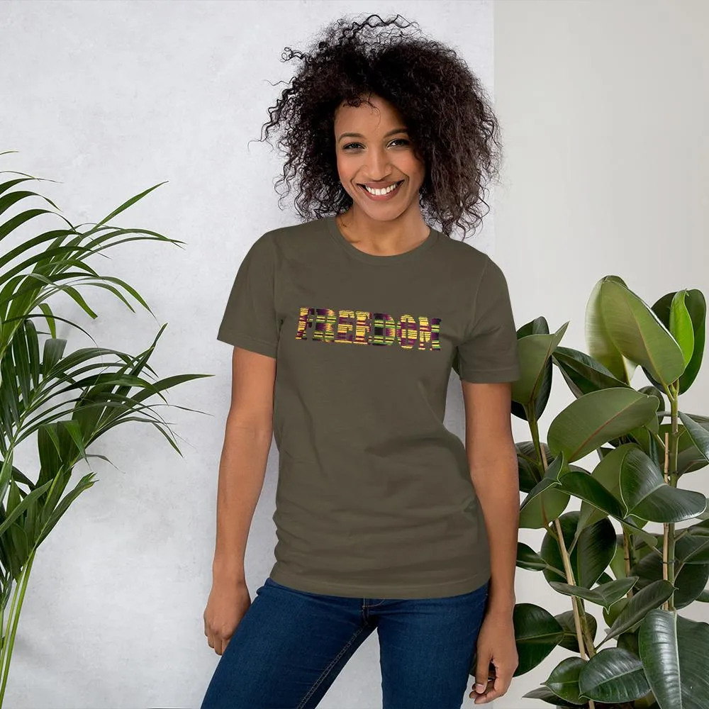 Freedom African Print Color Short-Sleeve Unisex T-Shirt
