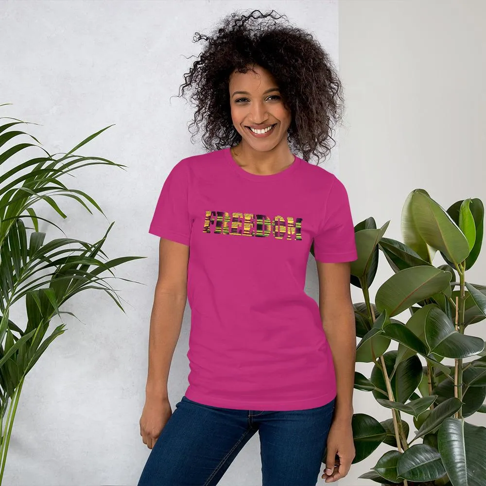 Freedom African Print Color Short-Sleeve Unisex T-Shirt
