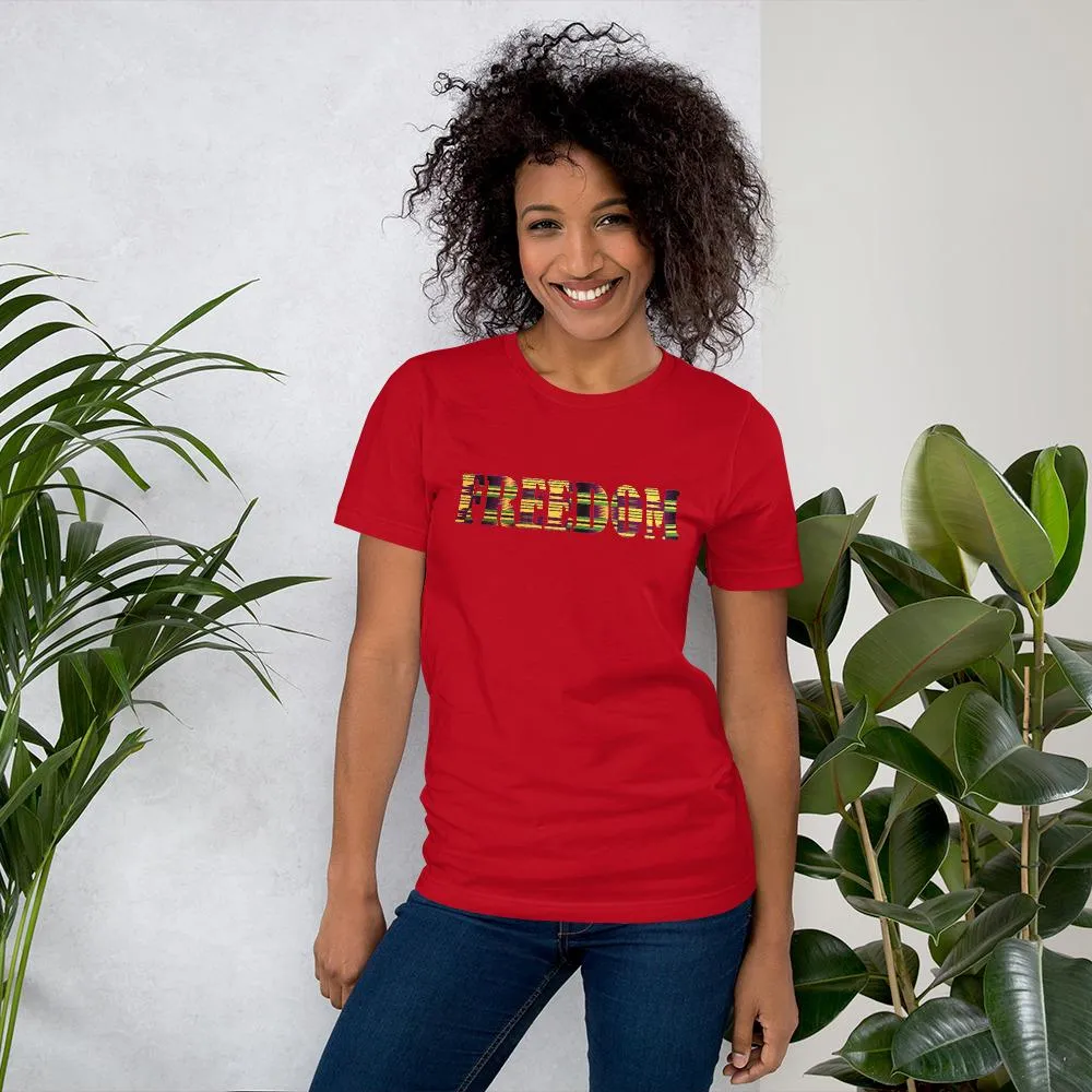 Freedom African Print Color Short-Sleeve Unisex T-Shirt