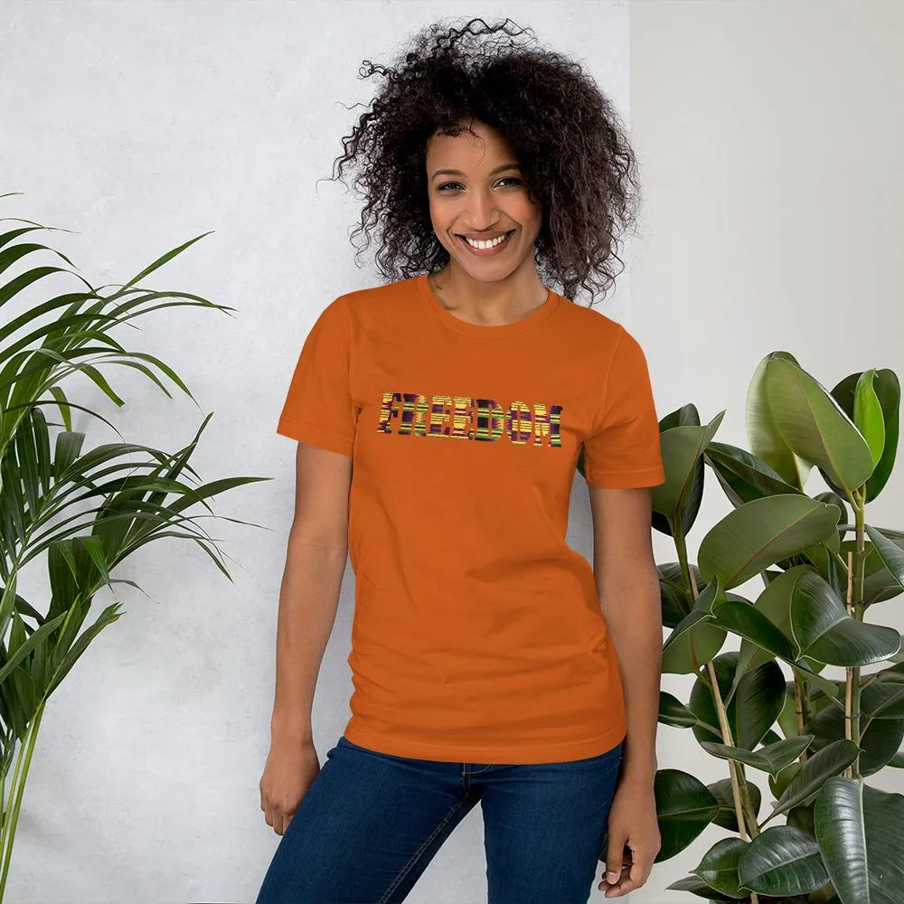 Freedom African Print Color Short-Sleeve Unisex T-Shirt