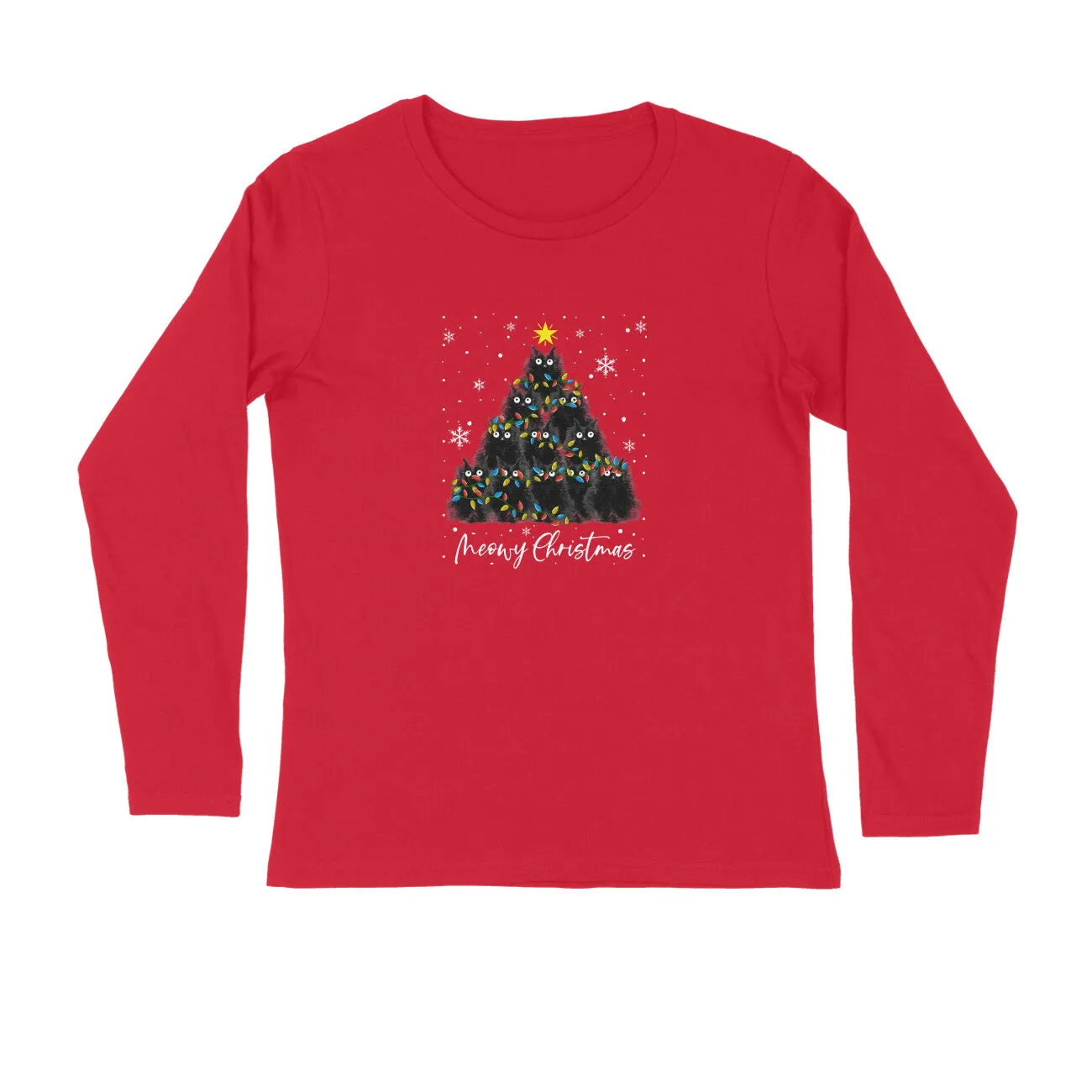 Full Sleeves Round Neck (Men) - Meowy Christmas (5 Colours)