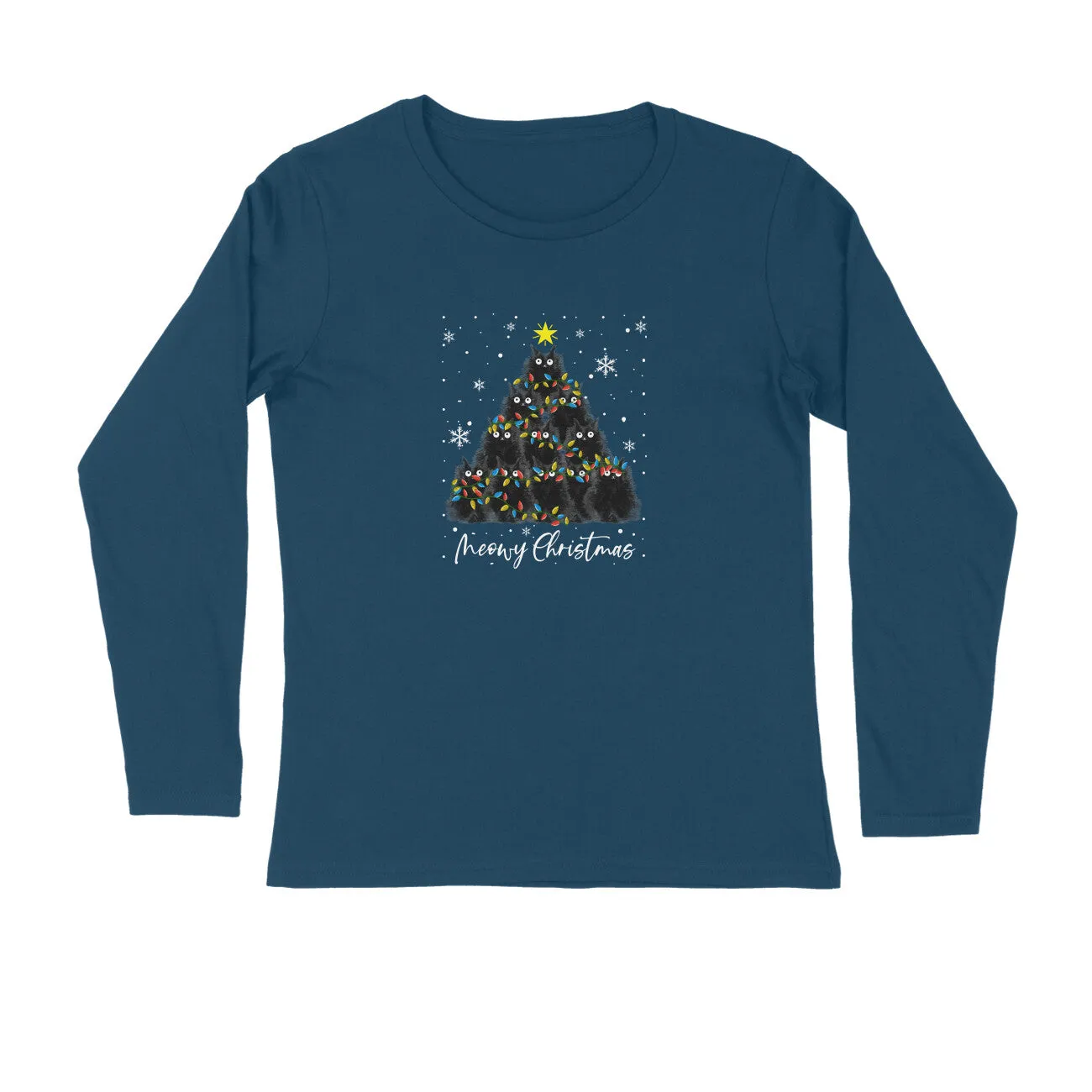 Full Sleeves Round Neck (Men) - Meowy Christmas (5 Colours)