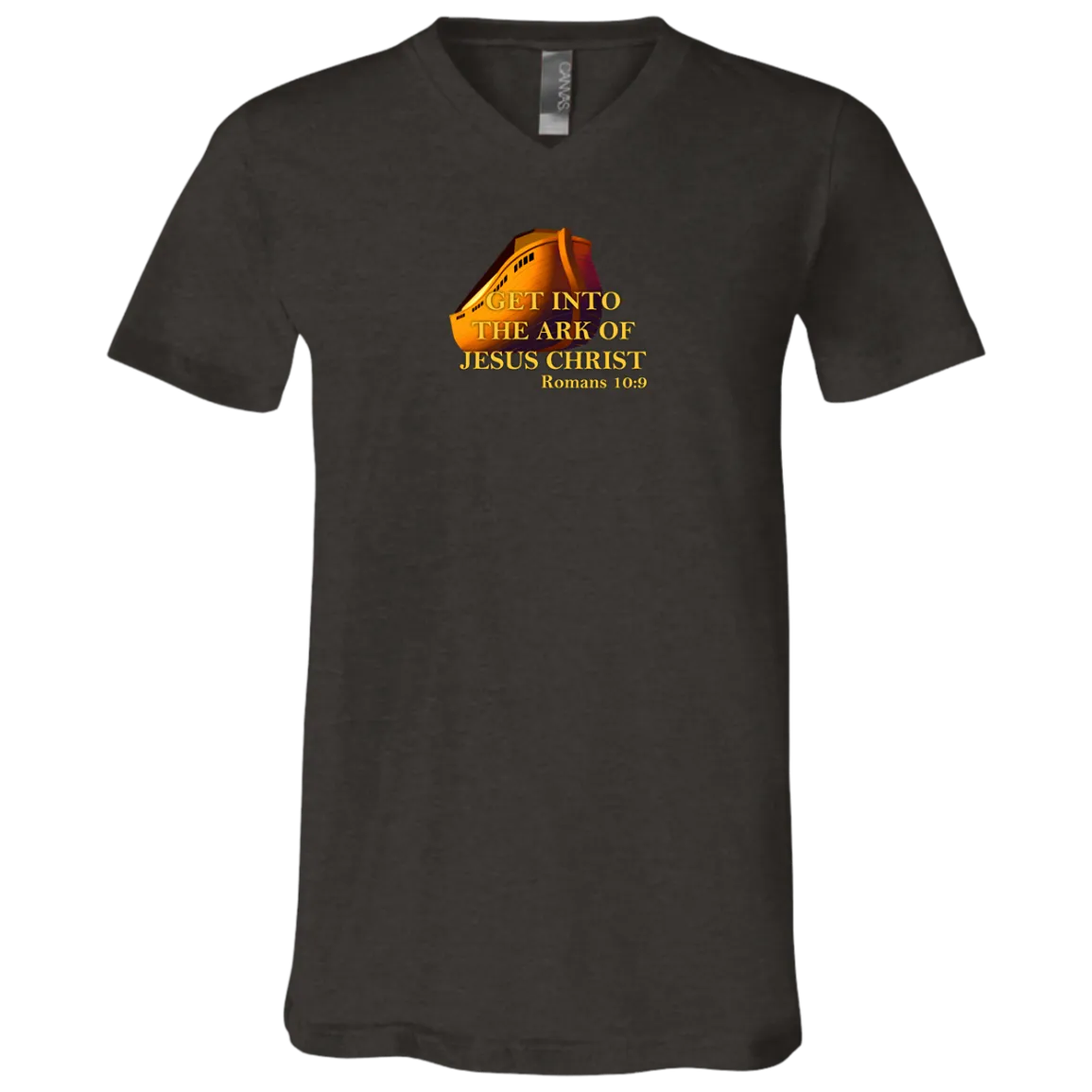 Get Into the Ark of Jesus Christ Men Unisex Jersey S V Neck Tee