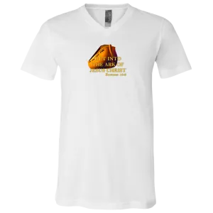 Get Into the Ark of Jesus Christ Men Unisex Jersey S V Neck Tee