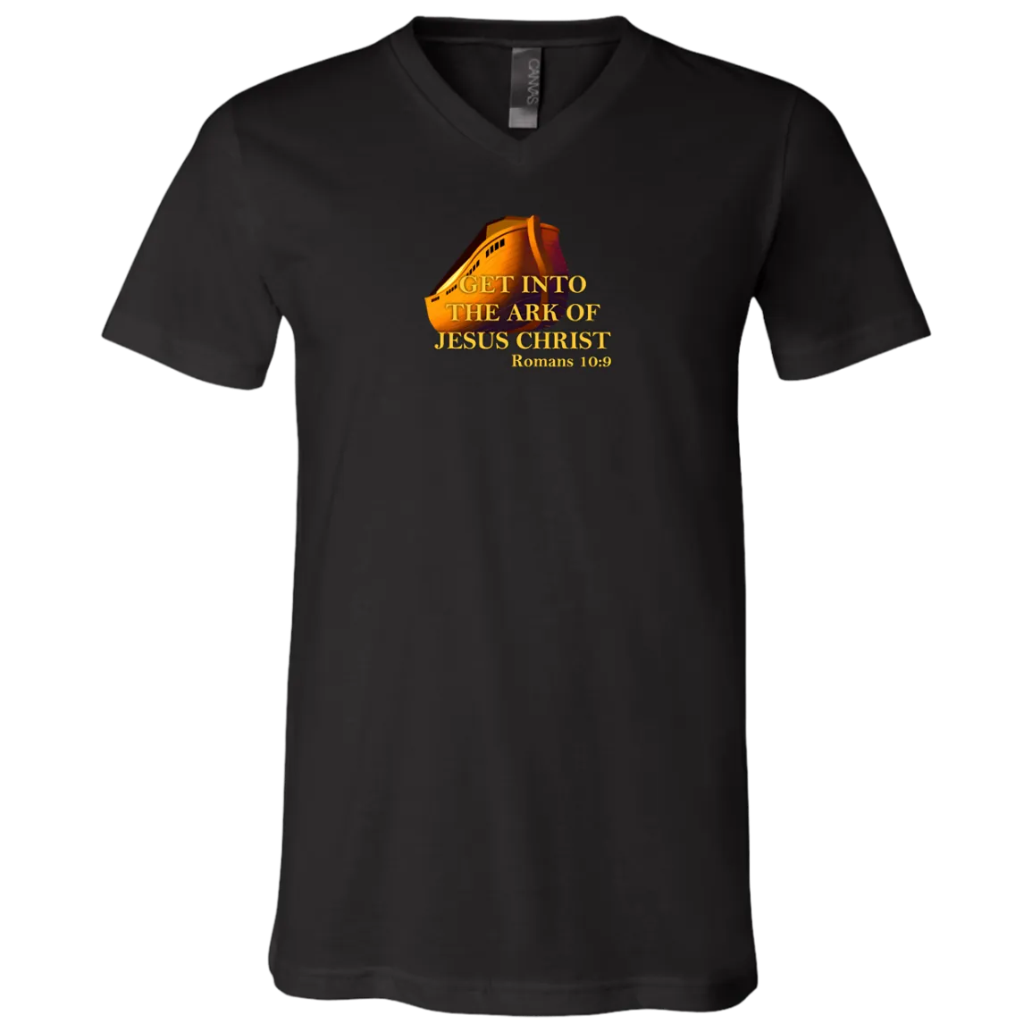Get Into the Ark of Jesus Christ Men Unisex Jersey S V Neck Tee