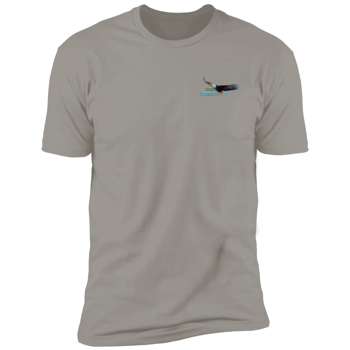 God Renews My Strength Men’s Premium Short Sleeve T-Shirt (Back Design)