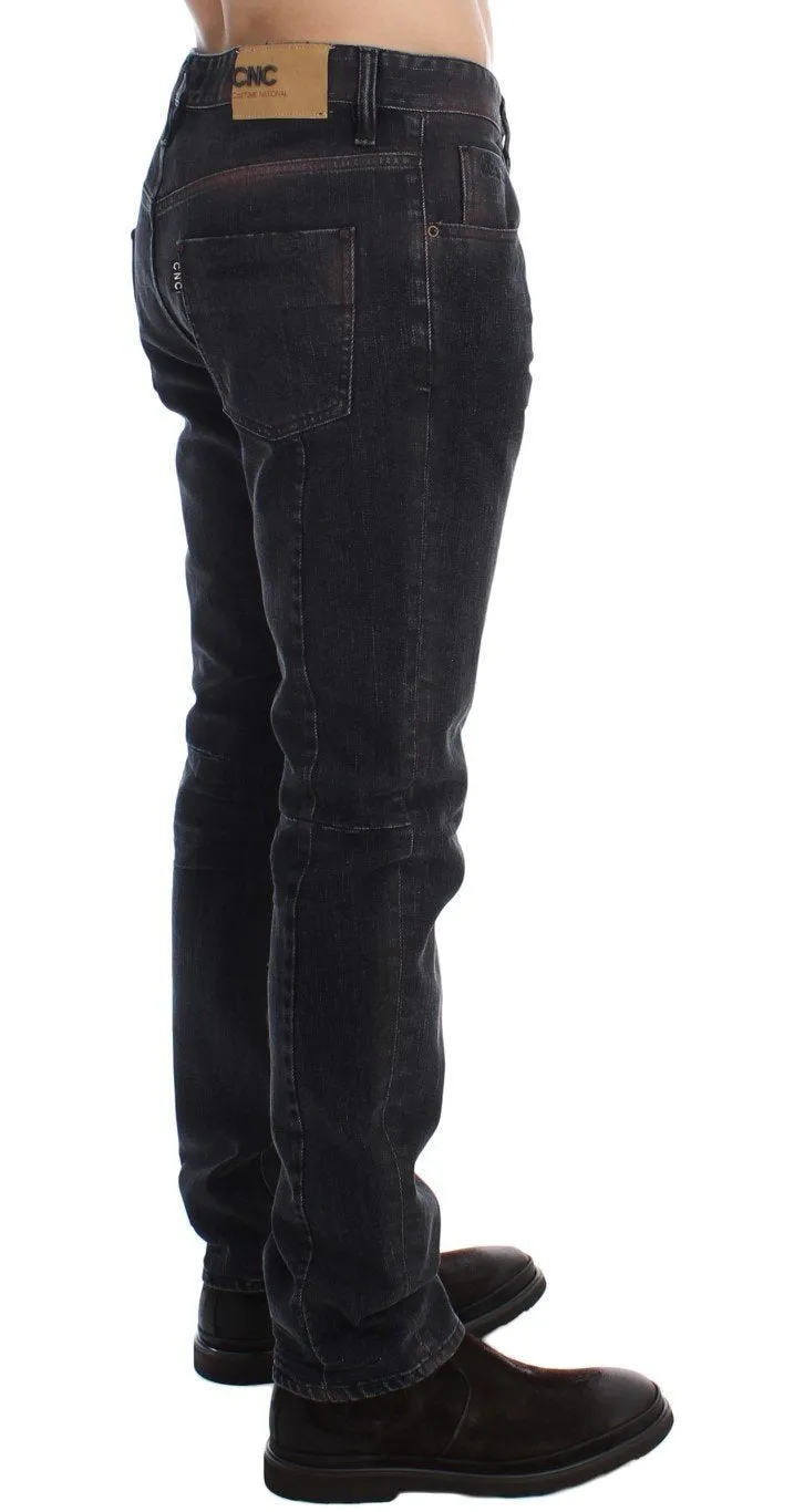 Gray Wash Regular Cotton Denim Jeans