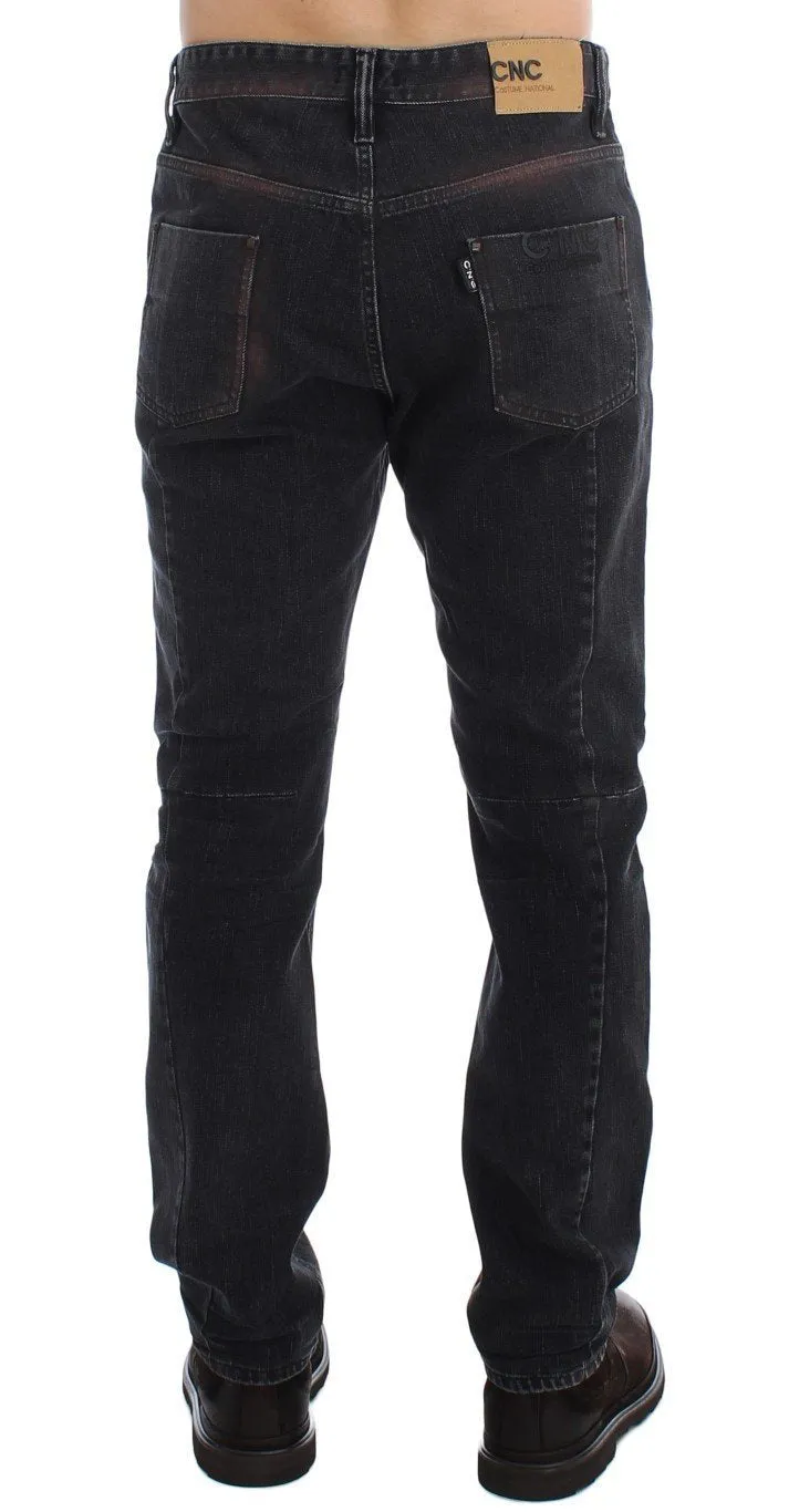 Gray Wash Regular Cotton Denim Jeans