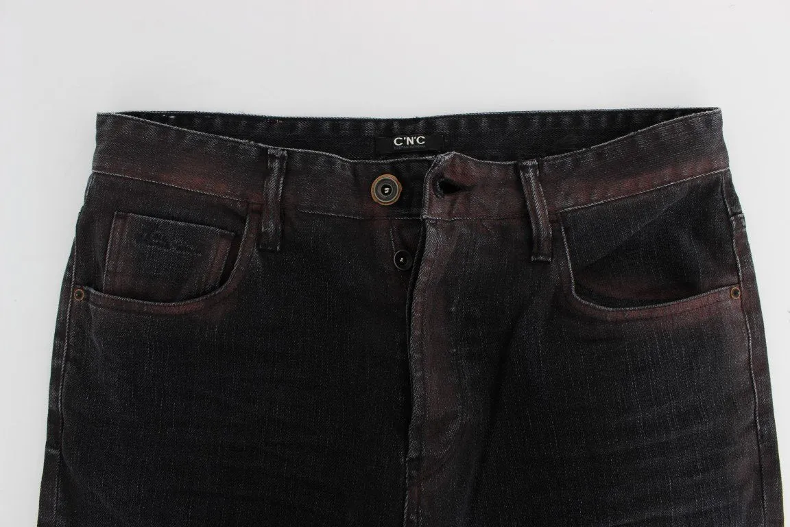 Gray Wash Regular Cotton Denim Jeans