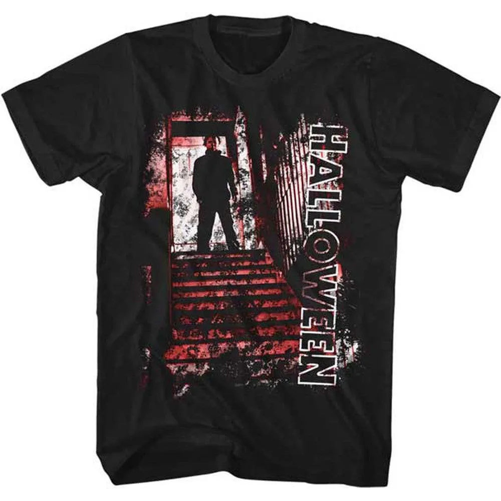 Halloween Michael Myers Top Of Stairs Movie T-Shirt