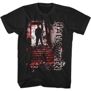Halloween Michael Myers Top Of Stairs Movie T-Shirt