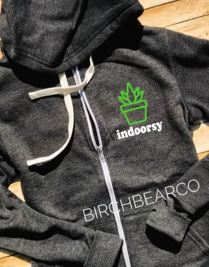 Indoorsy Zipper Hoodie | Unisex Sweatshirt