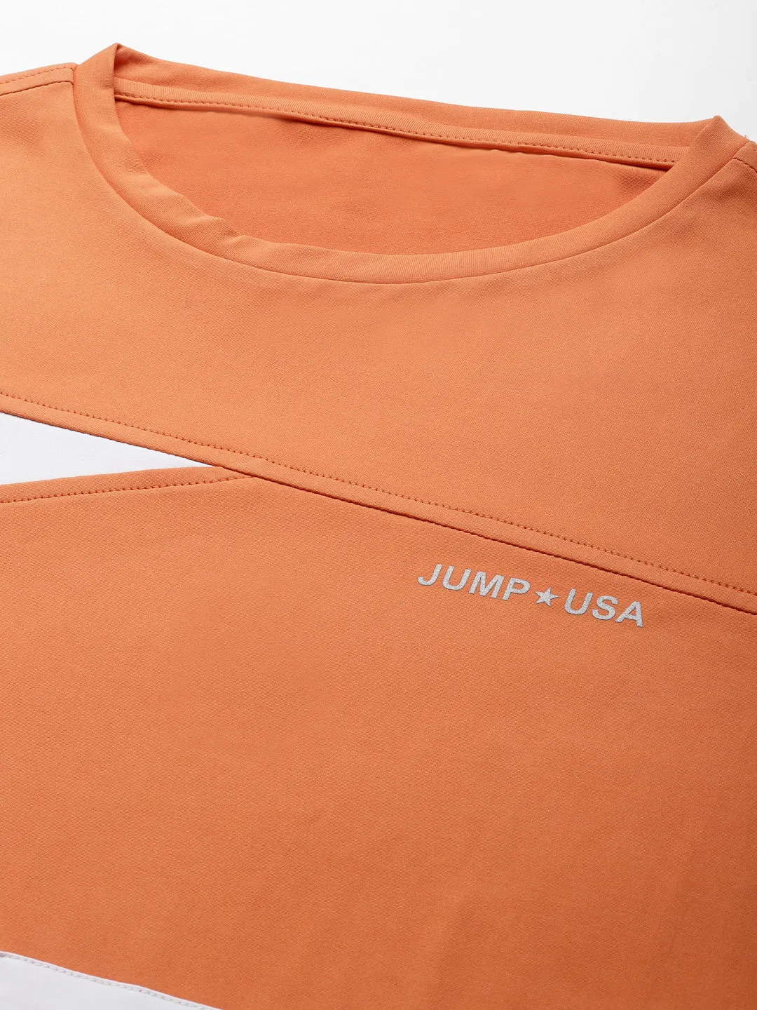 JUMP USA Men Blue & White Striped Active Wear T-shirt