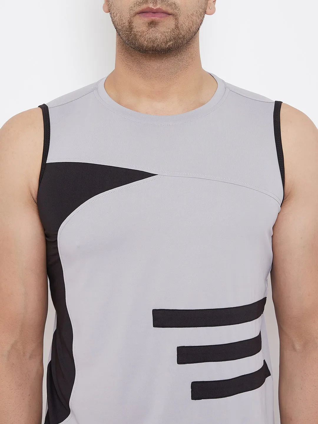 JUMP USA Men Blue & White Striped Active Wear T-shirt