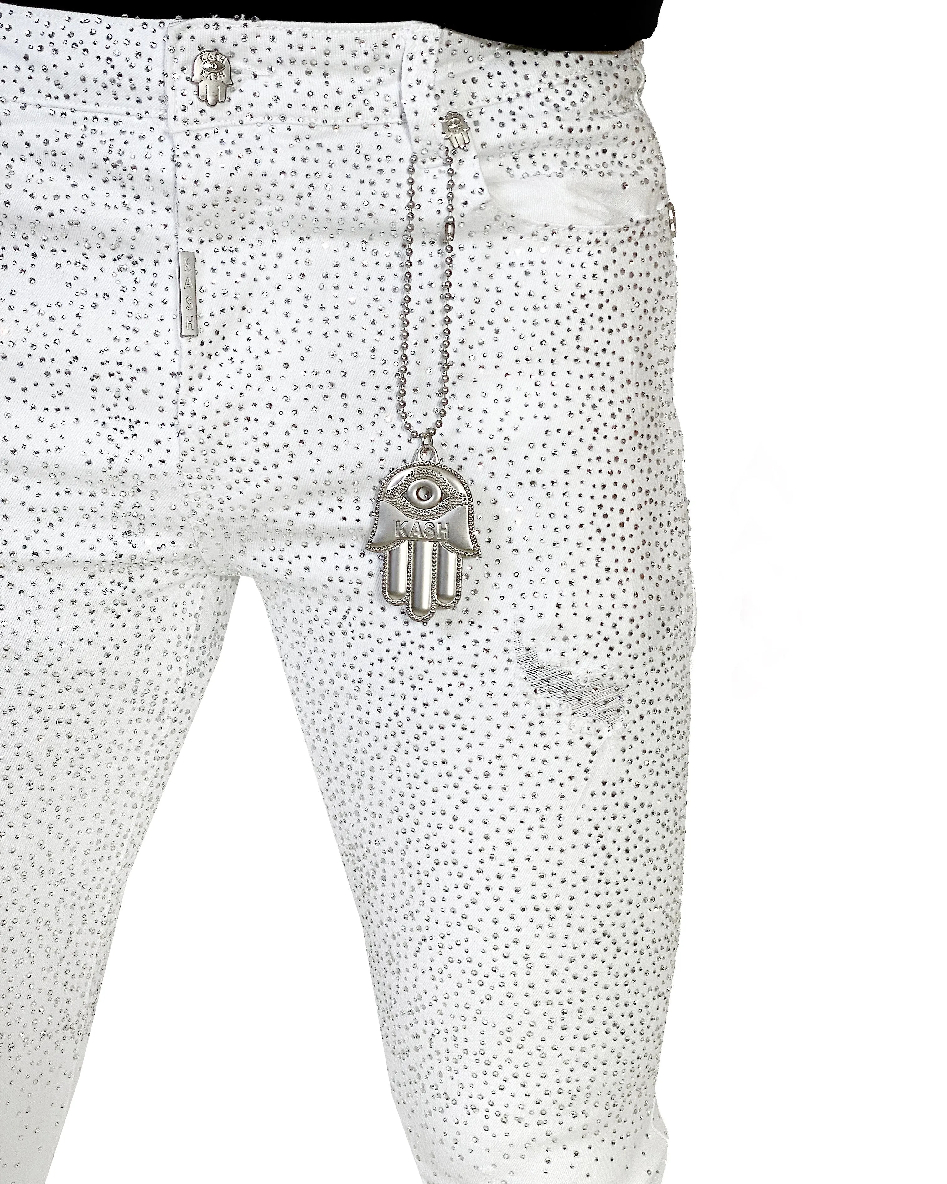 Kash Diamond Denim - White