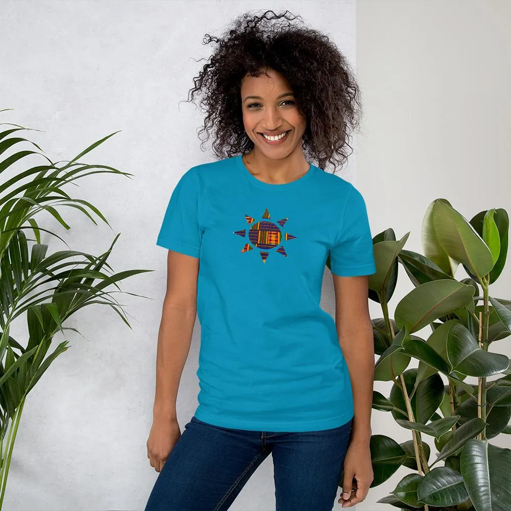 Kente Sun African Print Color Short-Sleeve Unisex T-Shirt