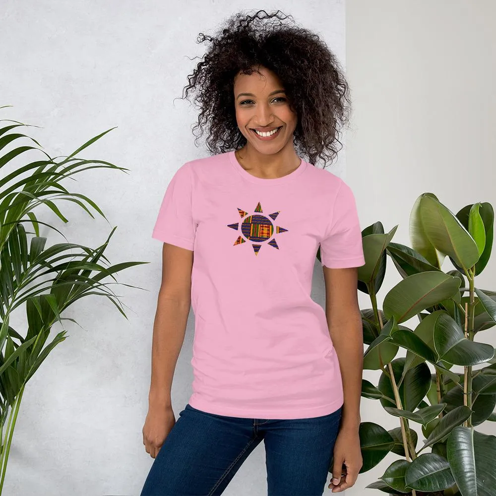 Kente Sun African Print Color Short-Sleeve Unisex T-Shirt