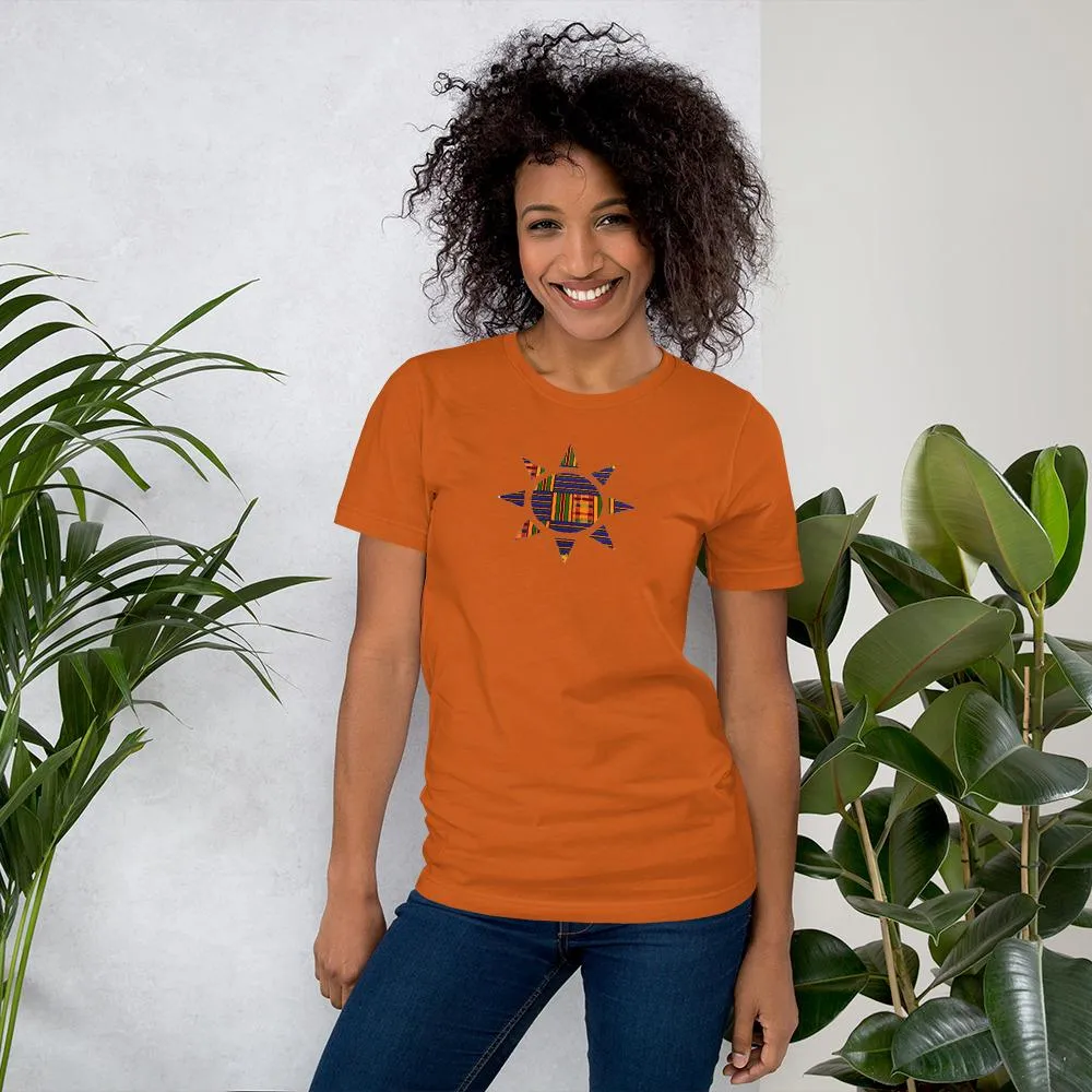 Kente Sun African Print Color Short-Sleeve Unisex T-Shirt