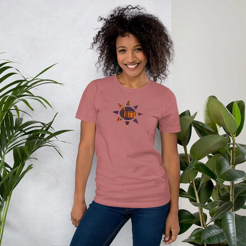 Kente Sun African Print Color Short-Sleeve Unisex T-Shirt