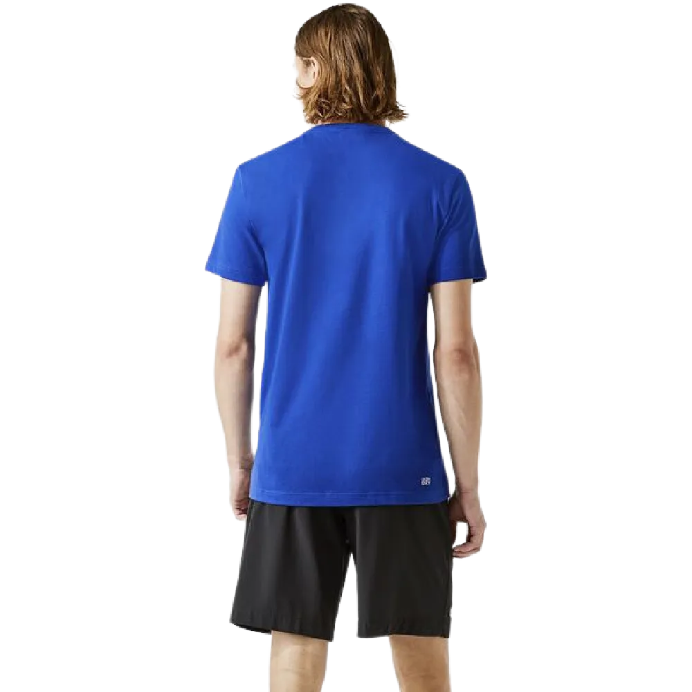 LACOSTE | BIG CCROCODILE PRINT COTTON T-SHIRT COSMIC