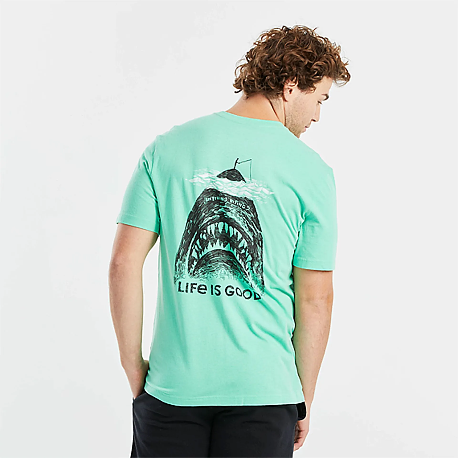Life is Good Anything Biting Crusher Lite Tee - Spearmint Green