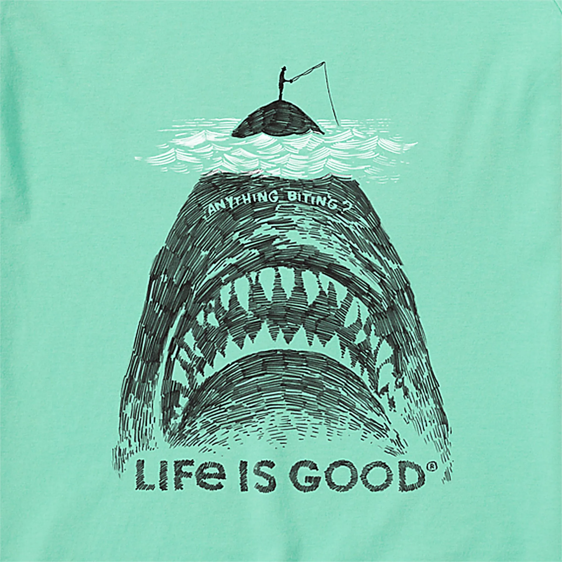 Life is Good Anything Biting Crusher Lite Tee - Spearmint Green