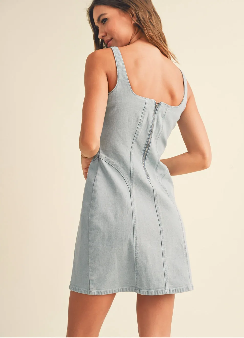 Light Wash Stretch Denim Dress