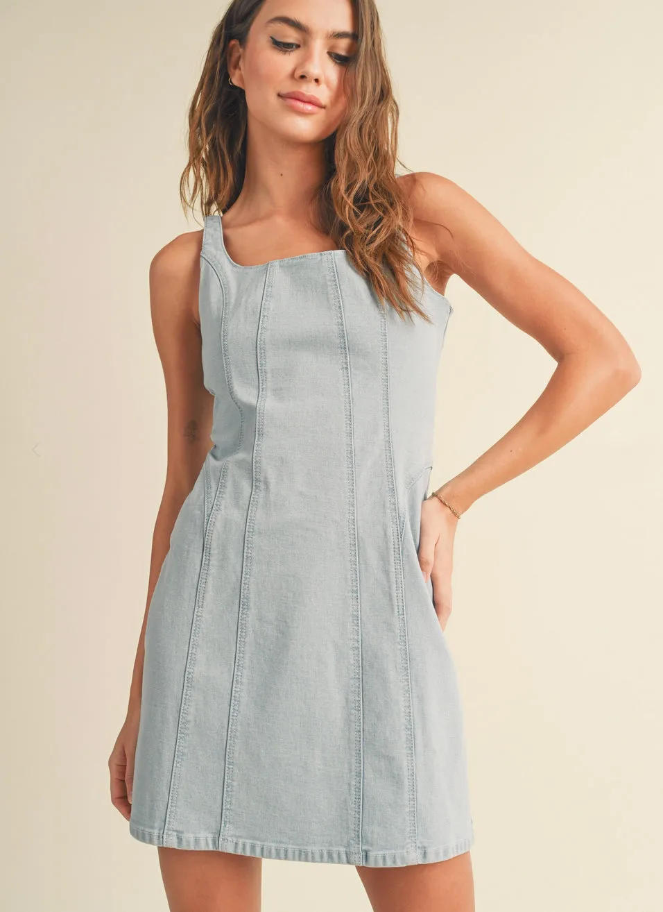 Light Wash Stretch Denim Dress