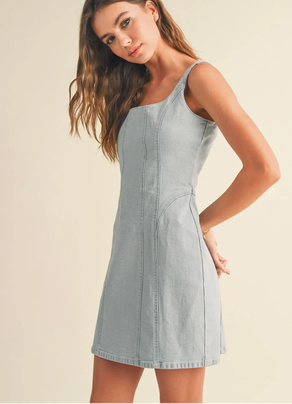 Light Wash Stretch Denim Dress