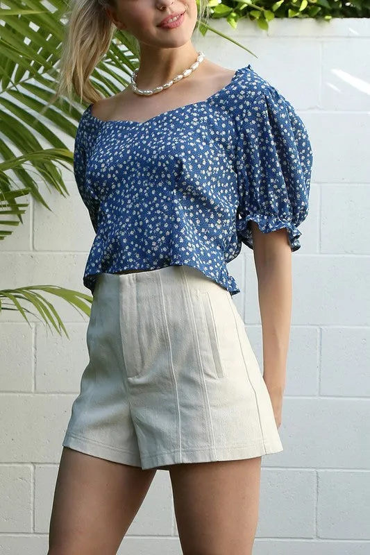 Lilou line denim shorts