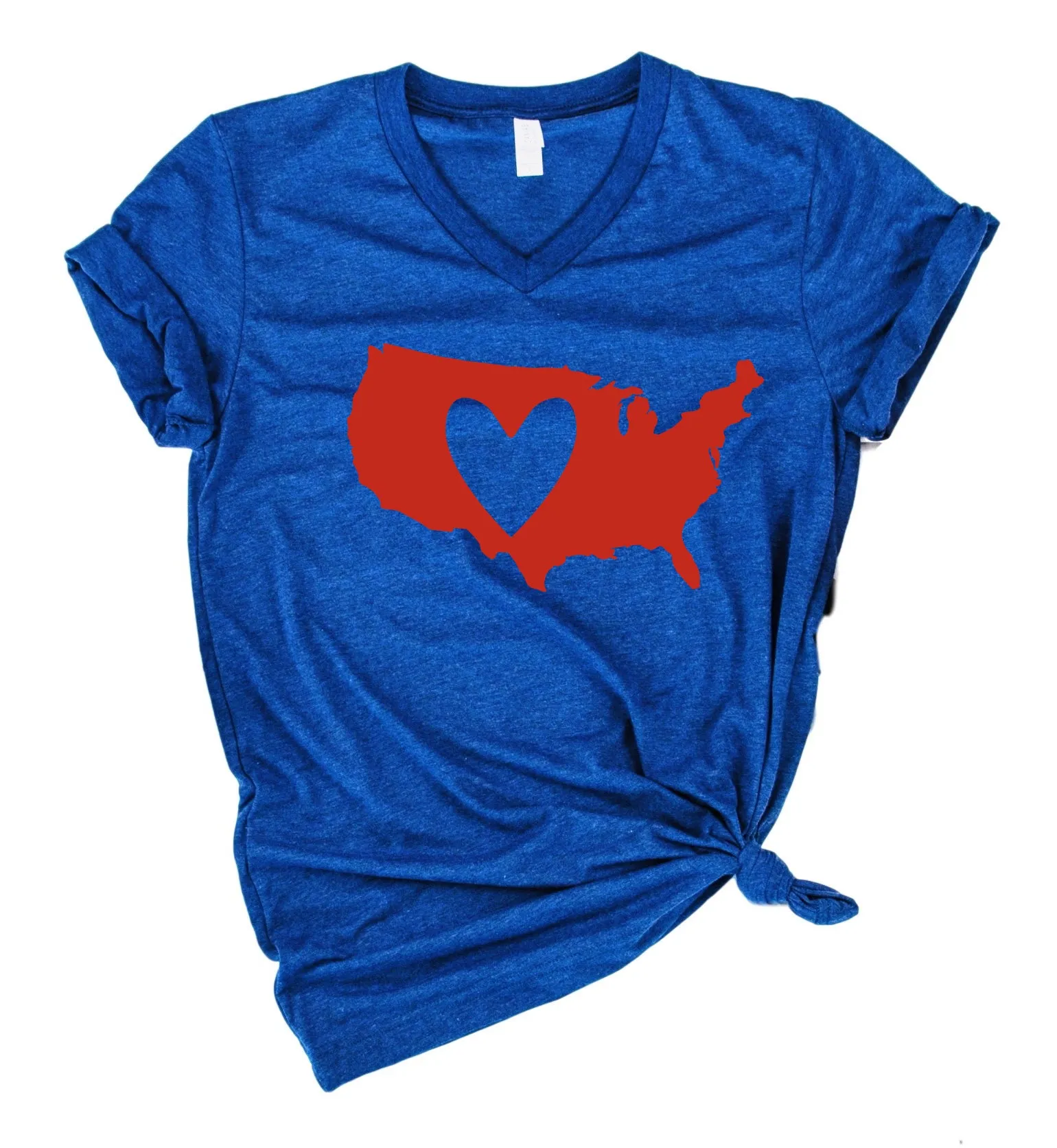 Love America Shirt | USA 4th Of July Shirt | Unisex V Neck Shirt