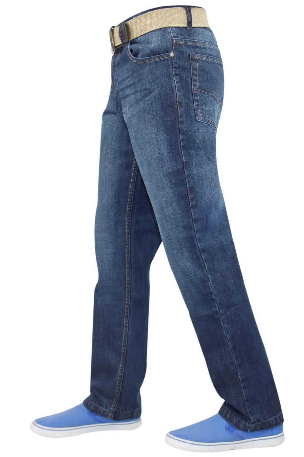 Men Straight Leg Cotton Jeans