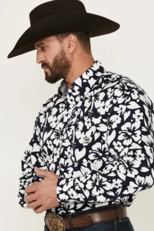 Men's Cinch Navy Floral Long Sleeve Western Shirt