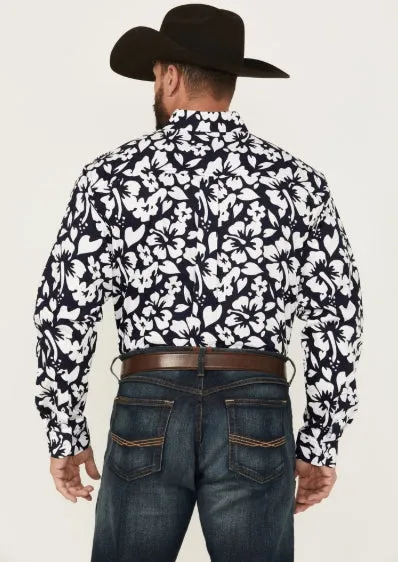 Men's Cinch Navy Floral Long Sleeve Western Shirt