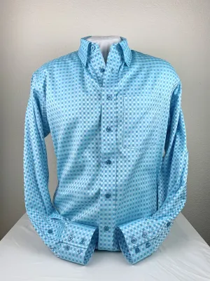 Men's CR Western Pro Sky Blue Basketweave Italian Cotton- FINAL SALE