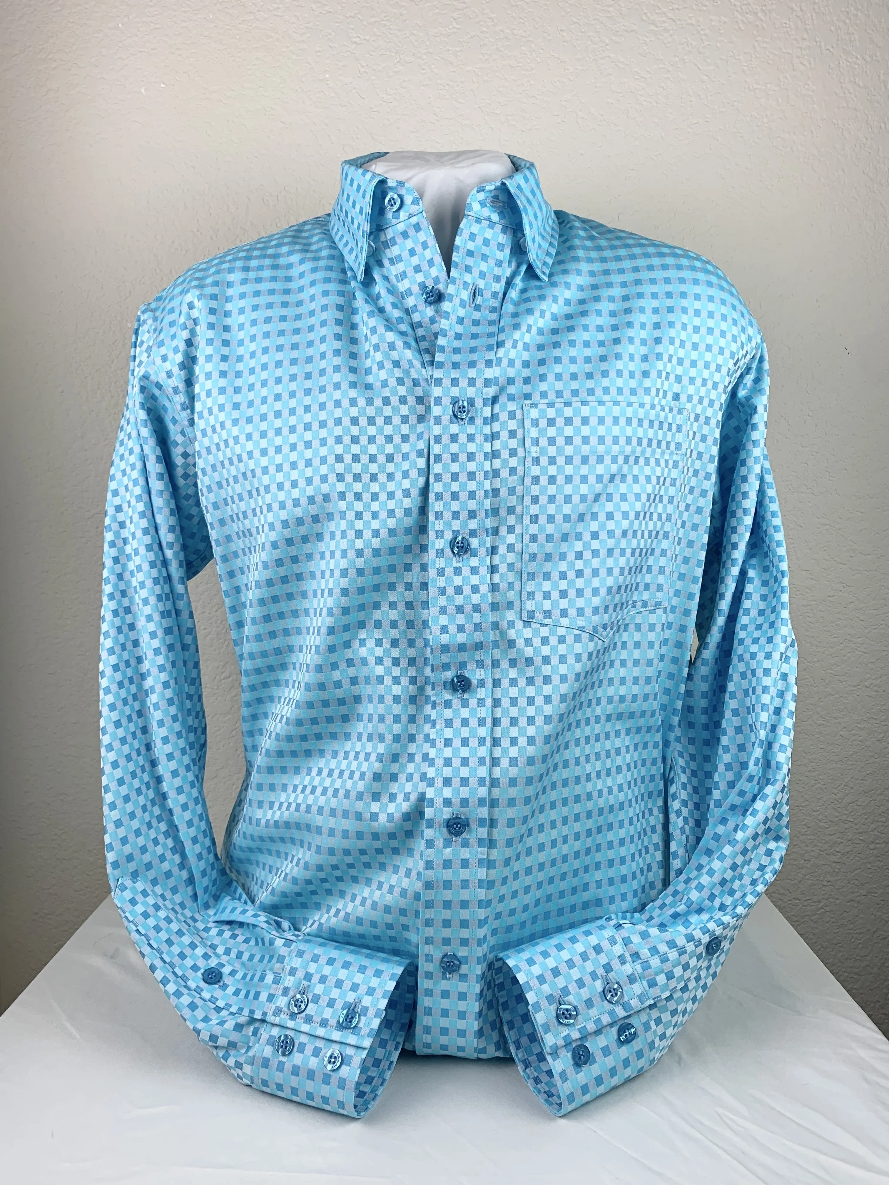 Men's CR Western Pro Sky Blue Basketweave Italian Cotton- FINAL SALE