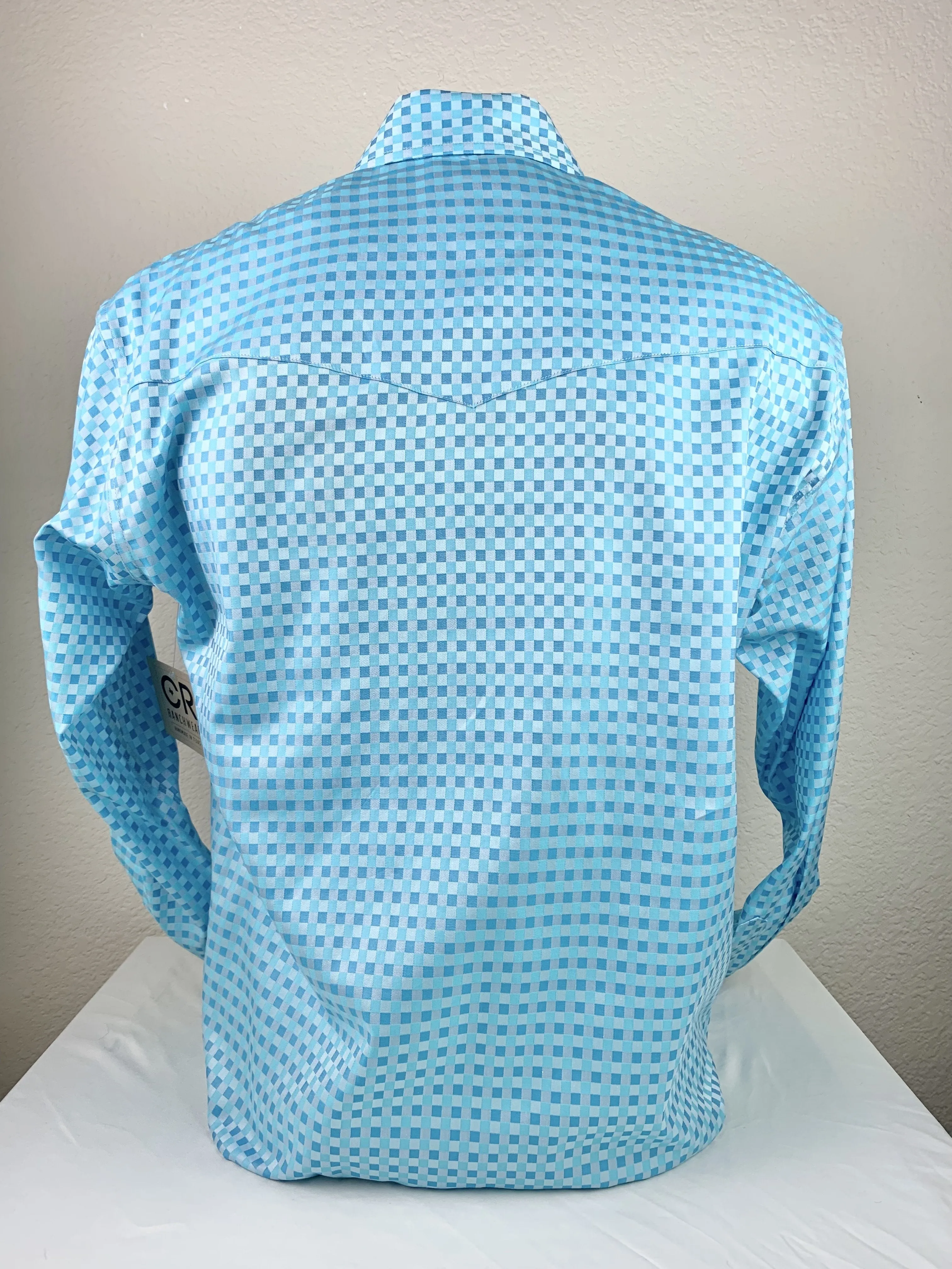 Men's CR Western Pro Sky Blue Basketweave Italian Cotton- FINAL SALE