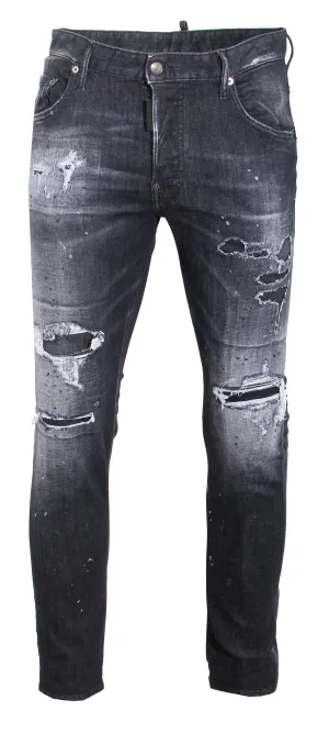 Men's Dsquared2 Black Denim with Logo Printed on the back