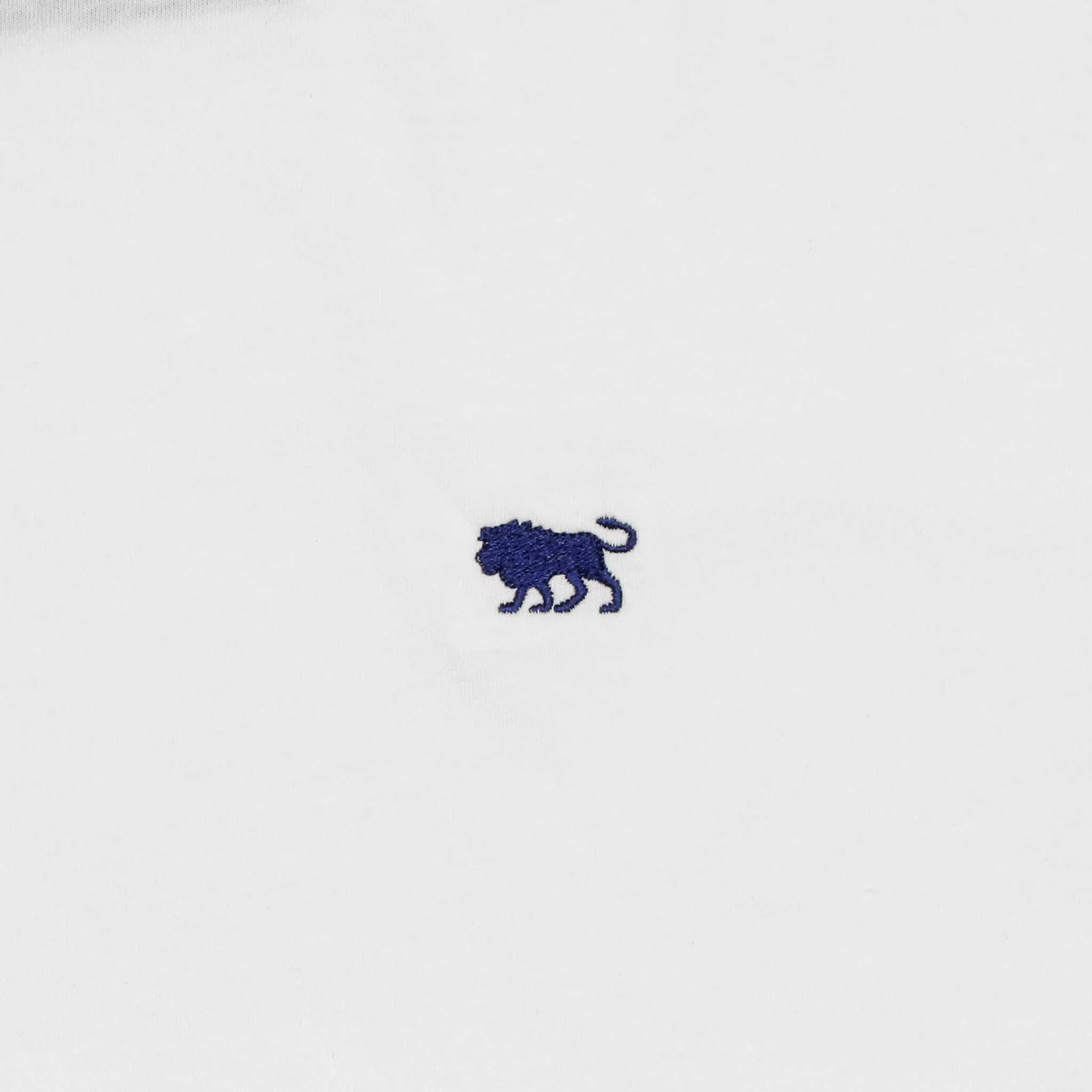 Men's - Lion Embroidered White Crew Neck T-Shirt