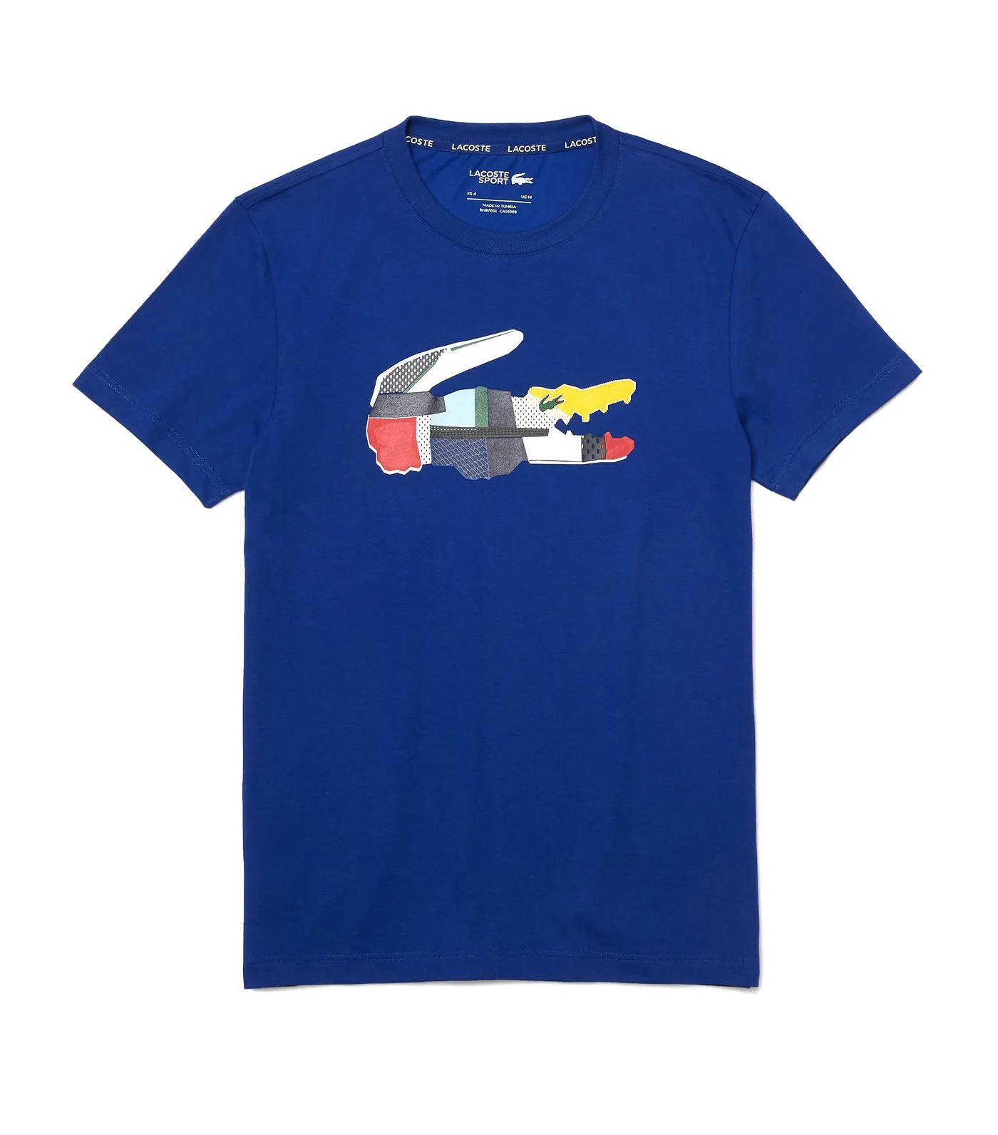 Men's Patchwork Crocodile Print Cotton T-Shirt Cosmic