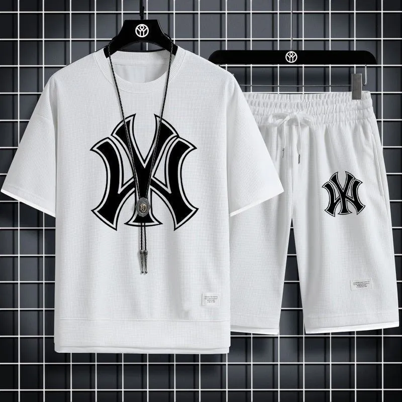 Men's Running Sets Summer Sportswear Gym Fitness Suits Quick Dry T-Shirts Short Sports Clothing