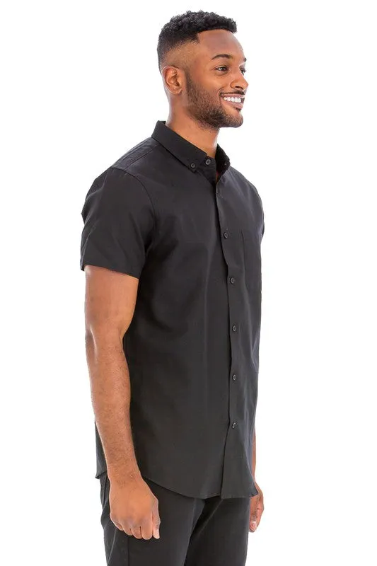 Men's Weiv Casual Short Sleeve Solid Shirt
