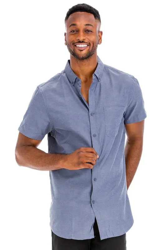 Men's Weiv Casual Short Sleeve Solid Shirt