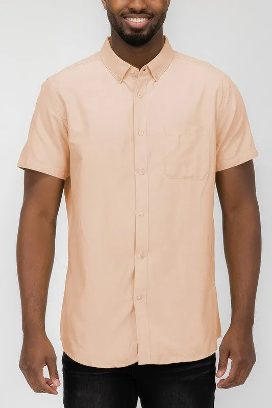 Men's Weiv Casual Short Sleeve Solid Shirt