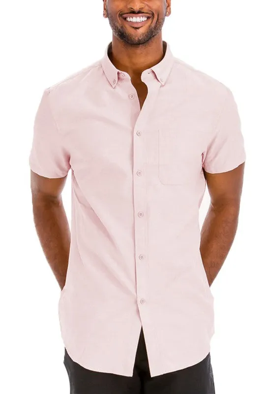 Men's Weiv Casual Short Sleeve Solid Shirt