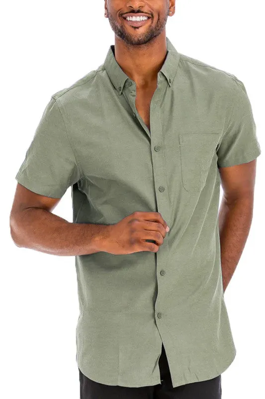Men's Weiv Casual Short Sleeve Solid Shirt