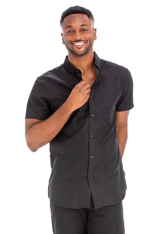 Men's Weiv Casual Short Sleeve Solid Shirt
