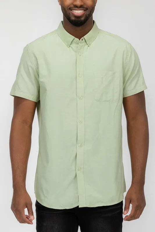 Men's Weiv Casual Short Sleeve Solid Shirt